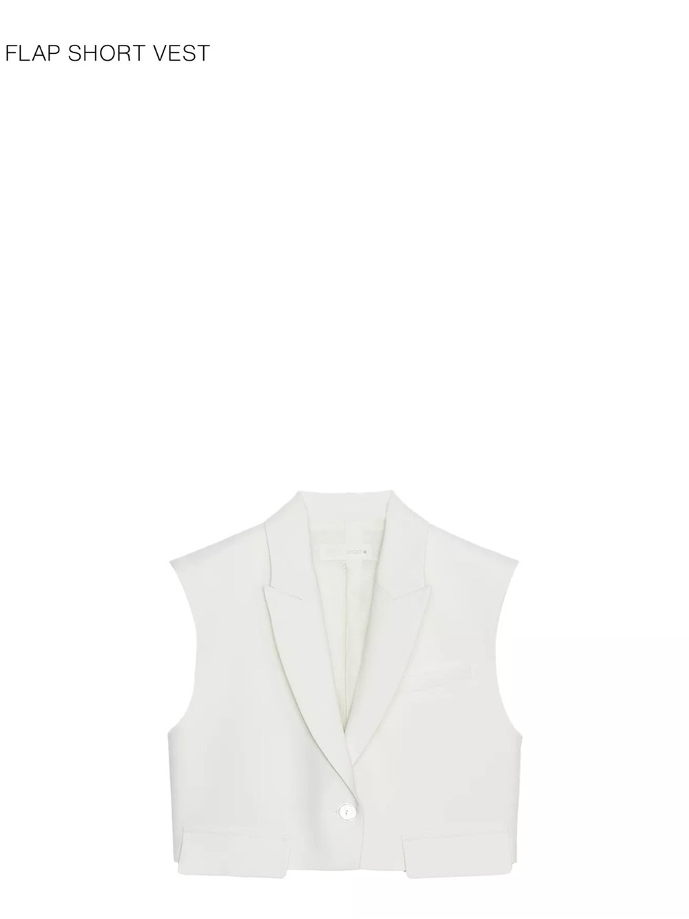 NWT Zara Cropped White Flap Short Vest